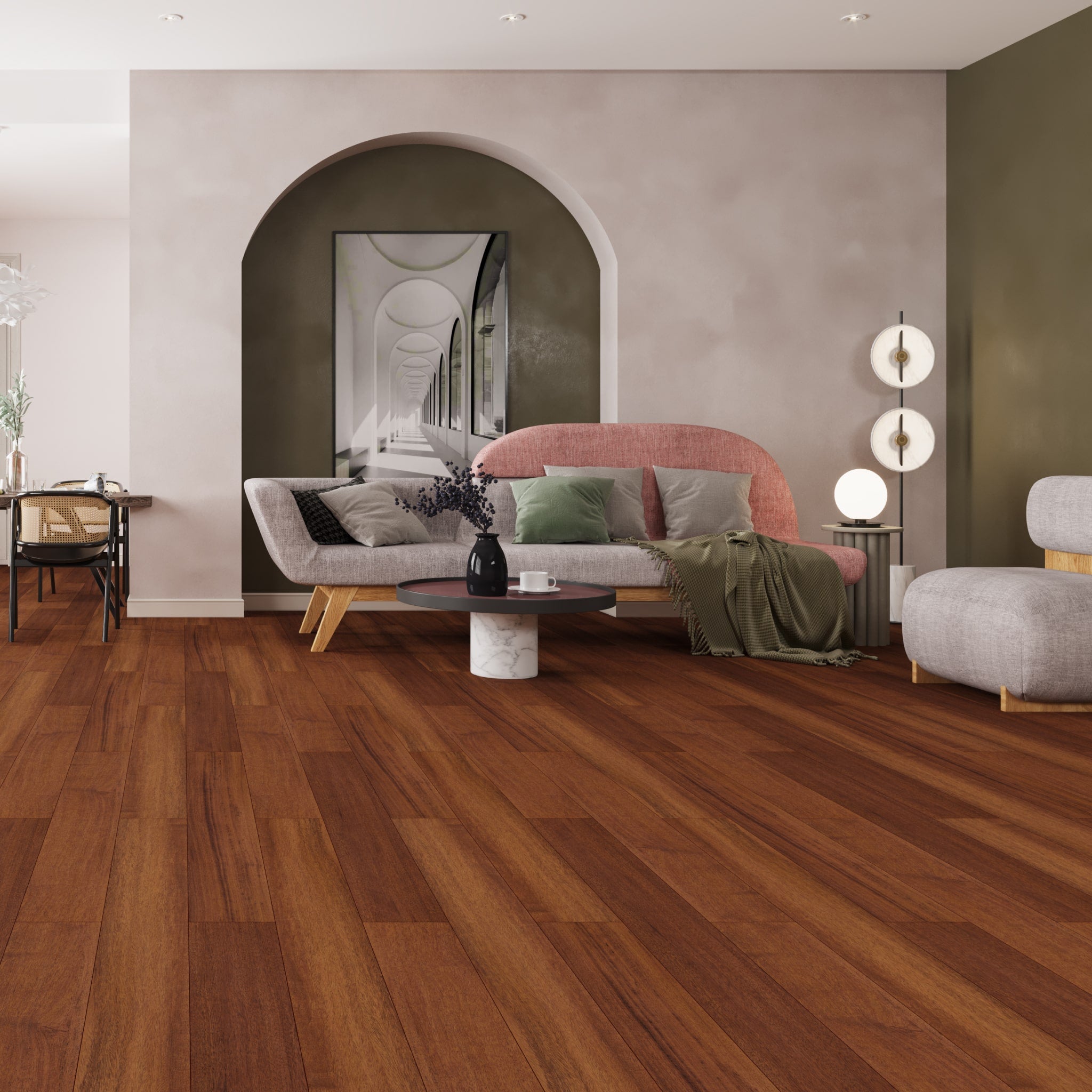 Pavimento Laminado Stepclick 10MM Merbau Jakarta Biselado