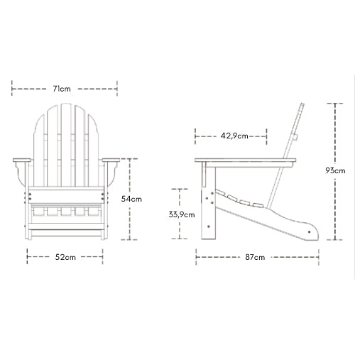 CADEIRA ADIRONDACK ORGANIC - CURVA